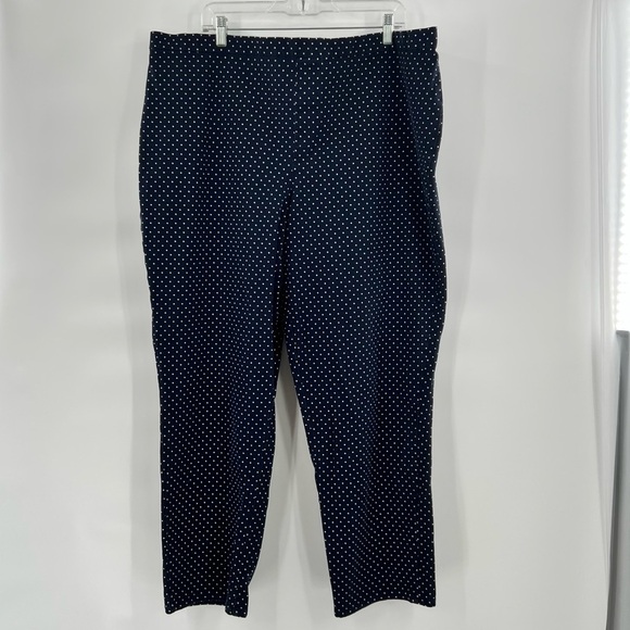 Isaac Mizrahi blue white polka dot pants trousers size 28WT - Picture 1 of 9